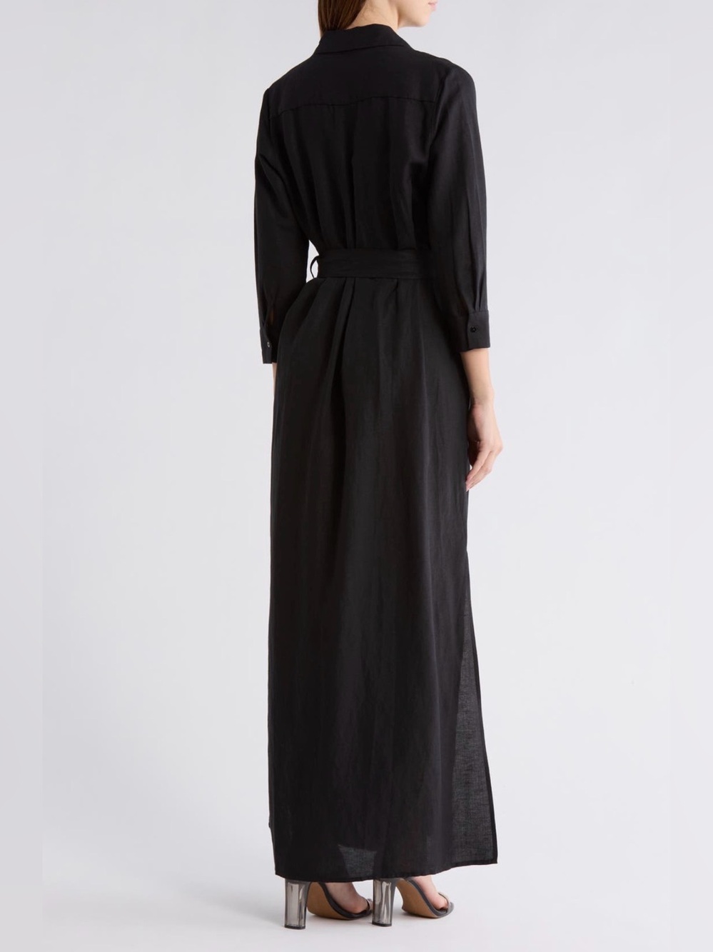 L'AGENCE Cameron Linen Maxi Shirt Dress XL - Picture 7 of 9